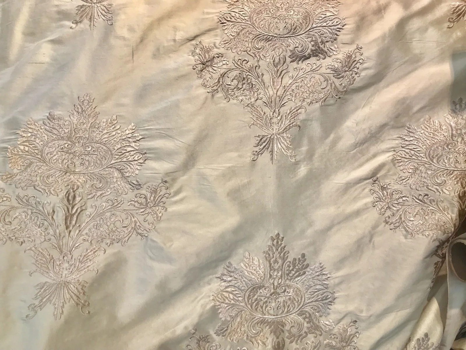 Back in stock! NEW! Lady Krista Novelty Pink Embroidered 100% Silk Taffeta Fabric Antique Pink