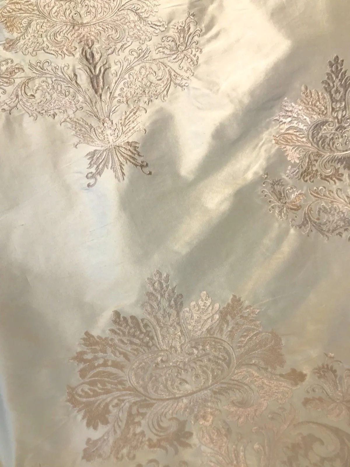 Back in stock! NEW! Lady Krista Novelty Pink Embroidered 100% Silk Taffeta Fabric Antique Pink
