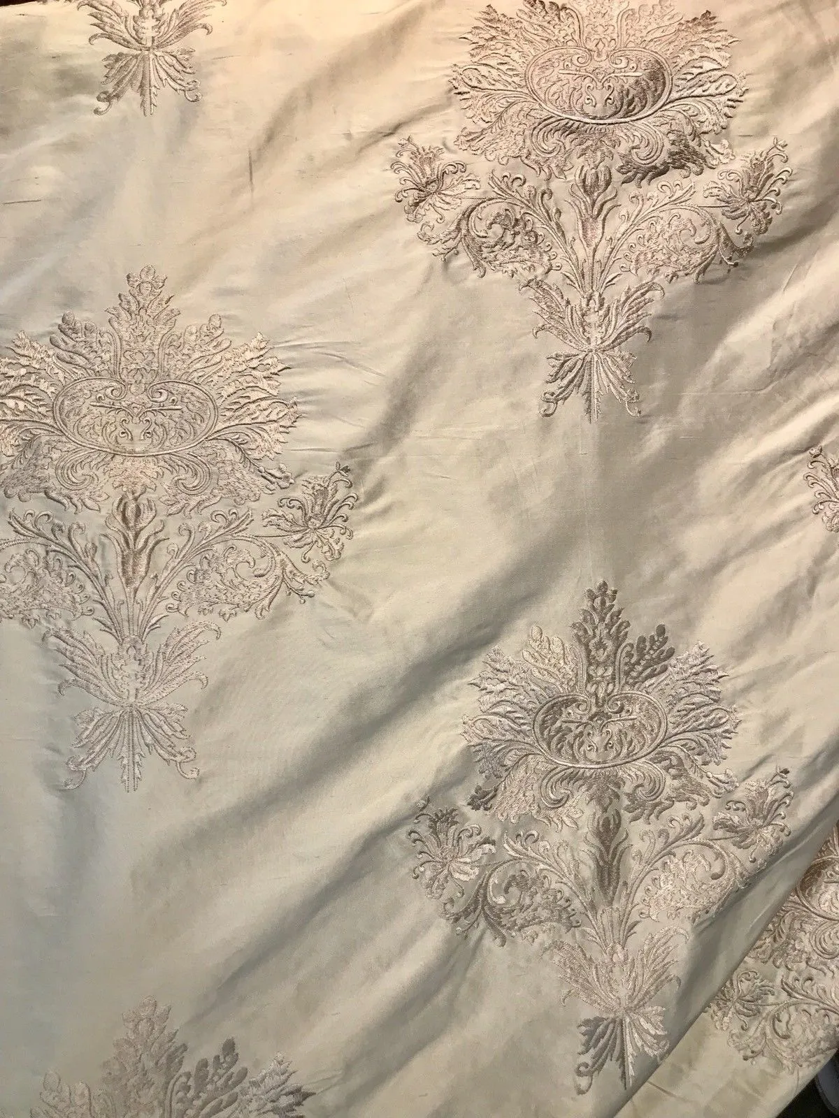 Back in stock! NEW! Lady Krista Novelty Pink Embroidered 100% Silk Taffeta Fabric Antique Pink