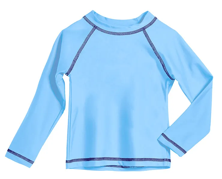 Boys UPF 50  Long Sleeve Rashguard | Bright Light Blue