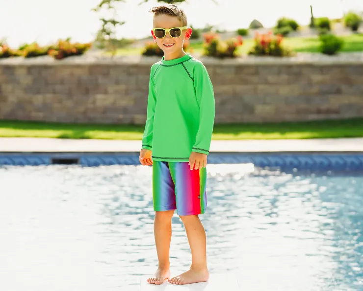 Boys UPF 50  Long Sleeve Rashguard | Bright Light Blue