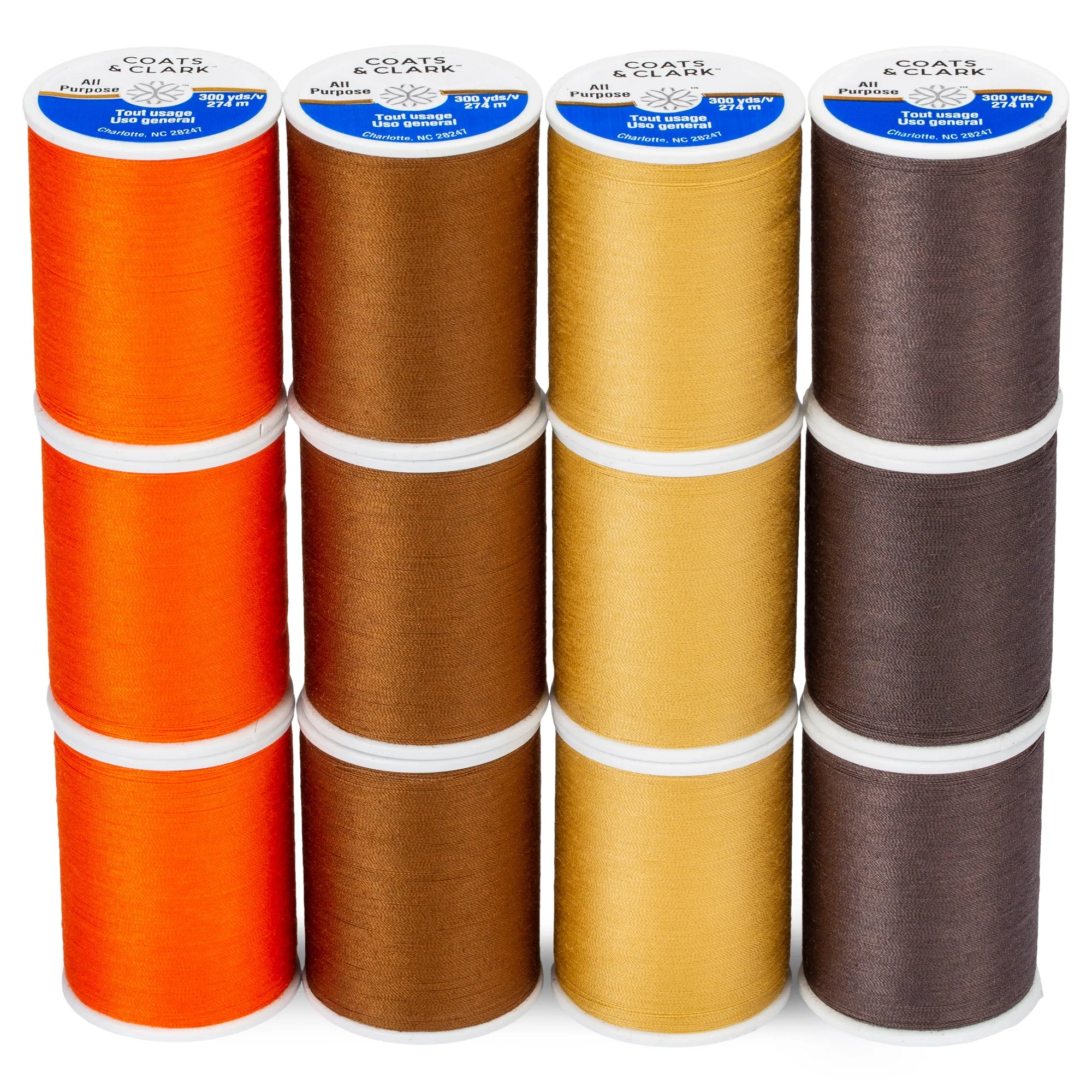 Coats & Clark All Purpose 12 Spool Assortment - Clearance shades