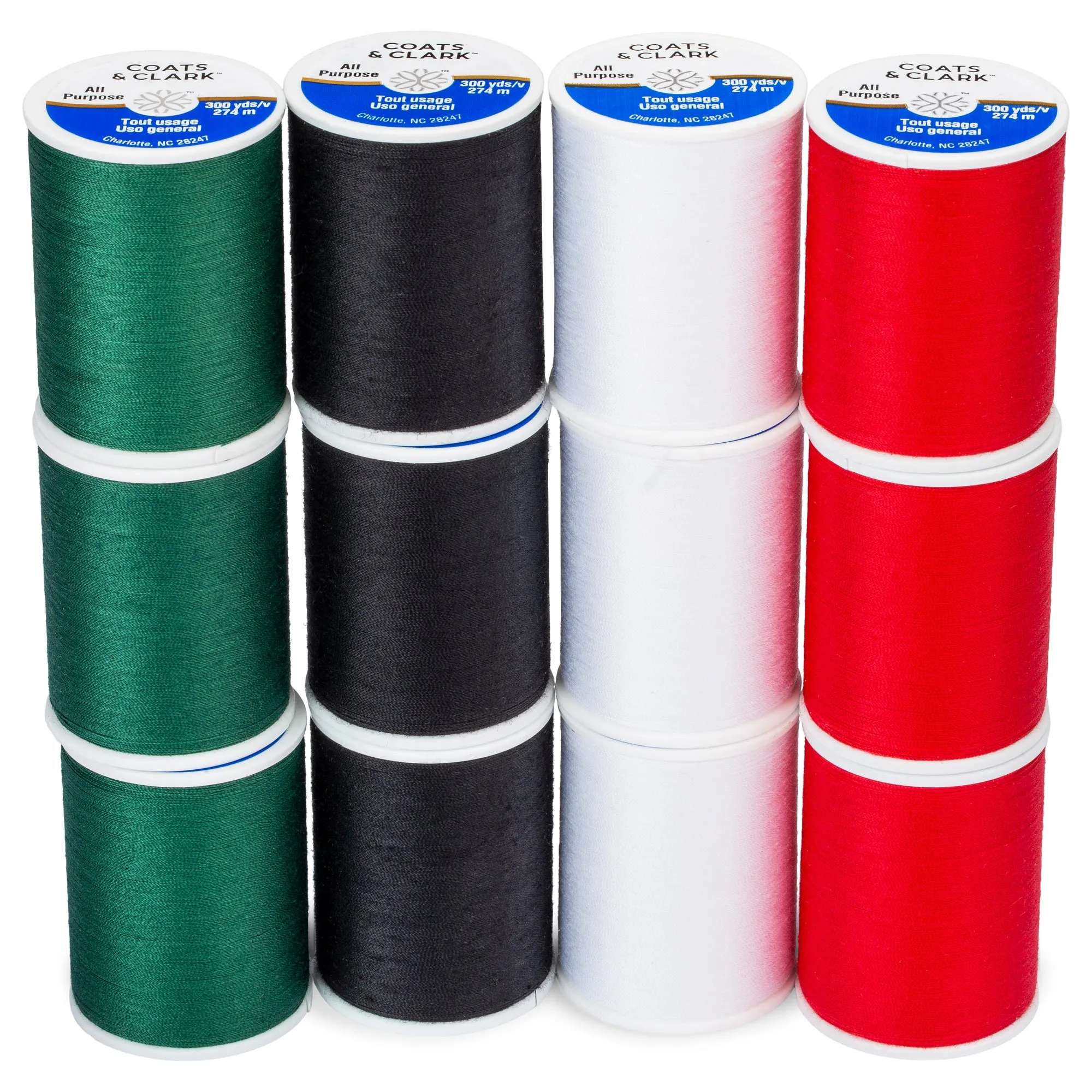 Coats & Clark All Purpose 12 Spool Assortment - Clearance shades