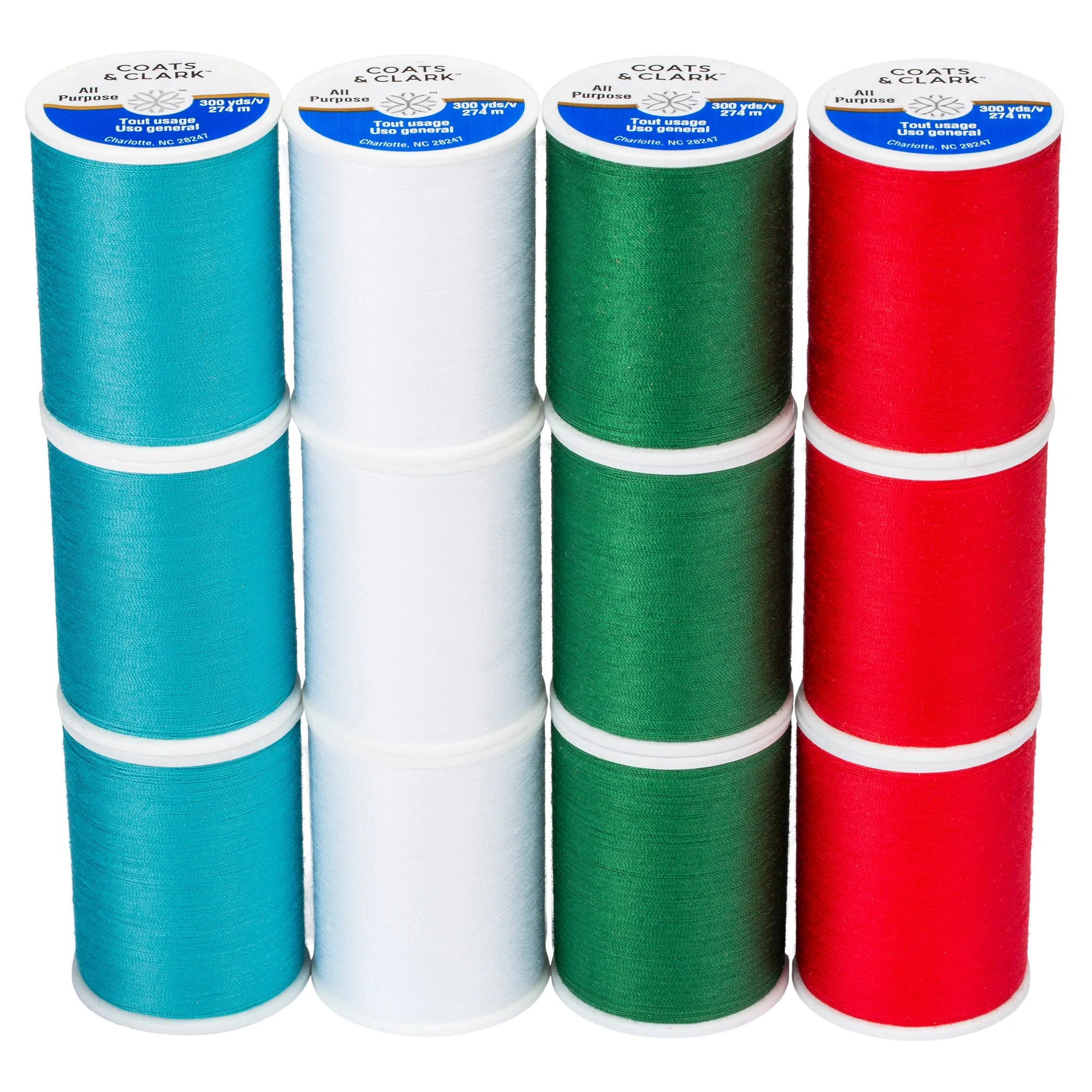 Coats & Clark All Purpose 12 Spool Assortment - Clearance shades