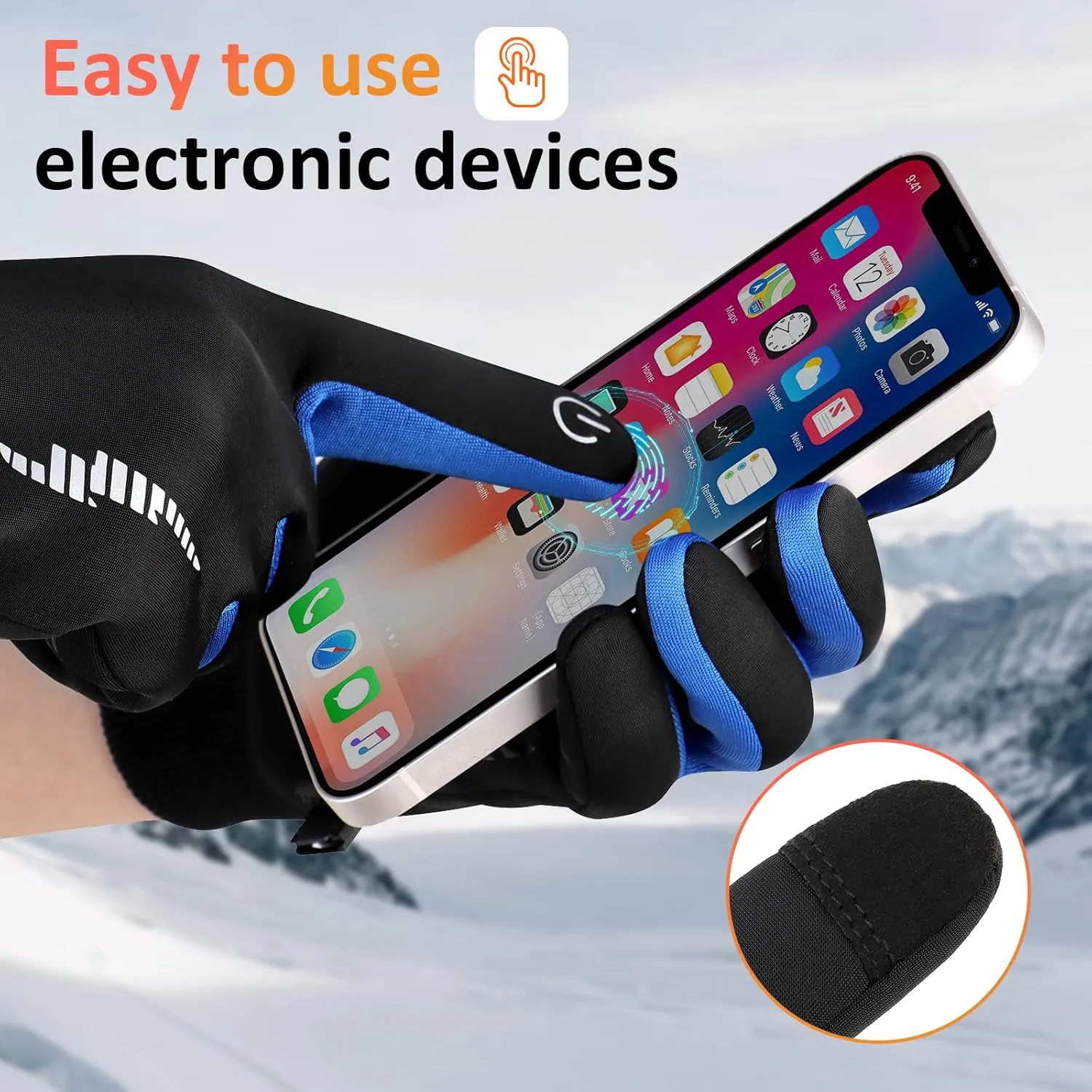 Duoyeree Kids Winter Gloves Warm Touchscreen Windproof Water Resistant Soft Lining Gloves Cycling Skiing Gloves for Boys Girls