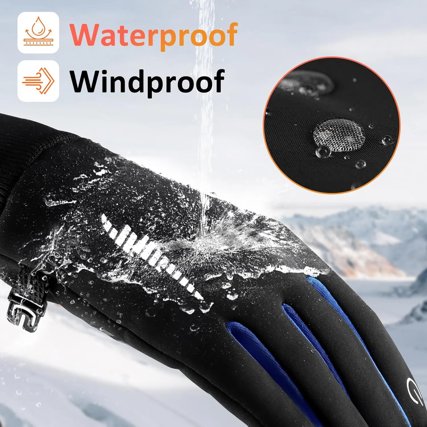 Duoyeree Kids Winter Gloves Warm Touchscreen Windproof Water Resistant Soft Lining Gloves Cycling Skiing Gloves for Boys Girls
