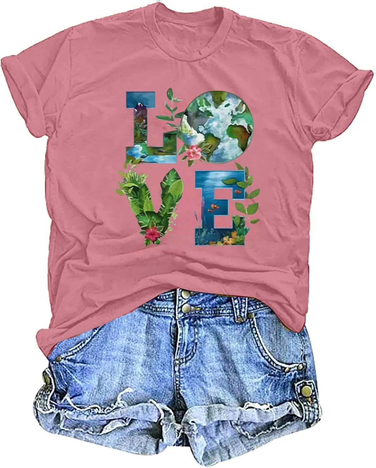 Earth Day Shirt Women Love World Earth Day T Shirt Nature Lover Graphic Short Sleeve Tops Protect The Environmental Tees