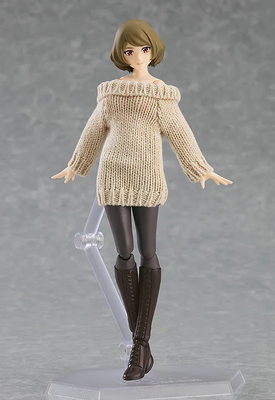 figma Styles figma Styles Off-the-Shoulder Sweater Dress (Beige)