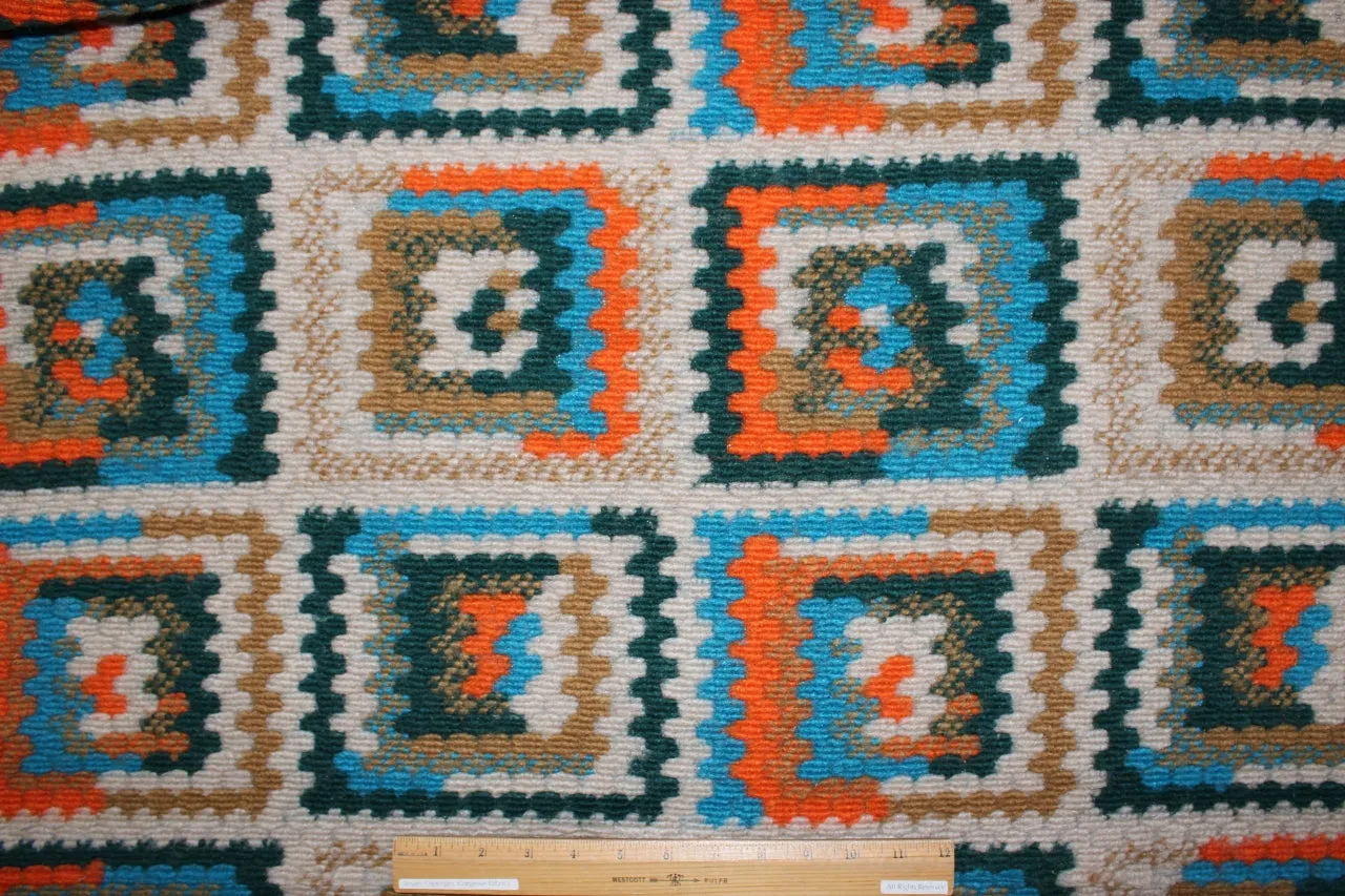 Hip Granny Italian Chunky Sweater Knit - Orange/Teal/Green/Mustard/Natural