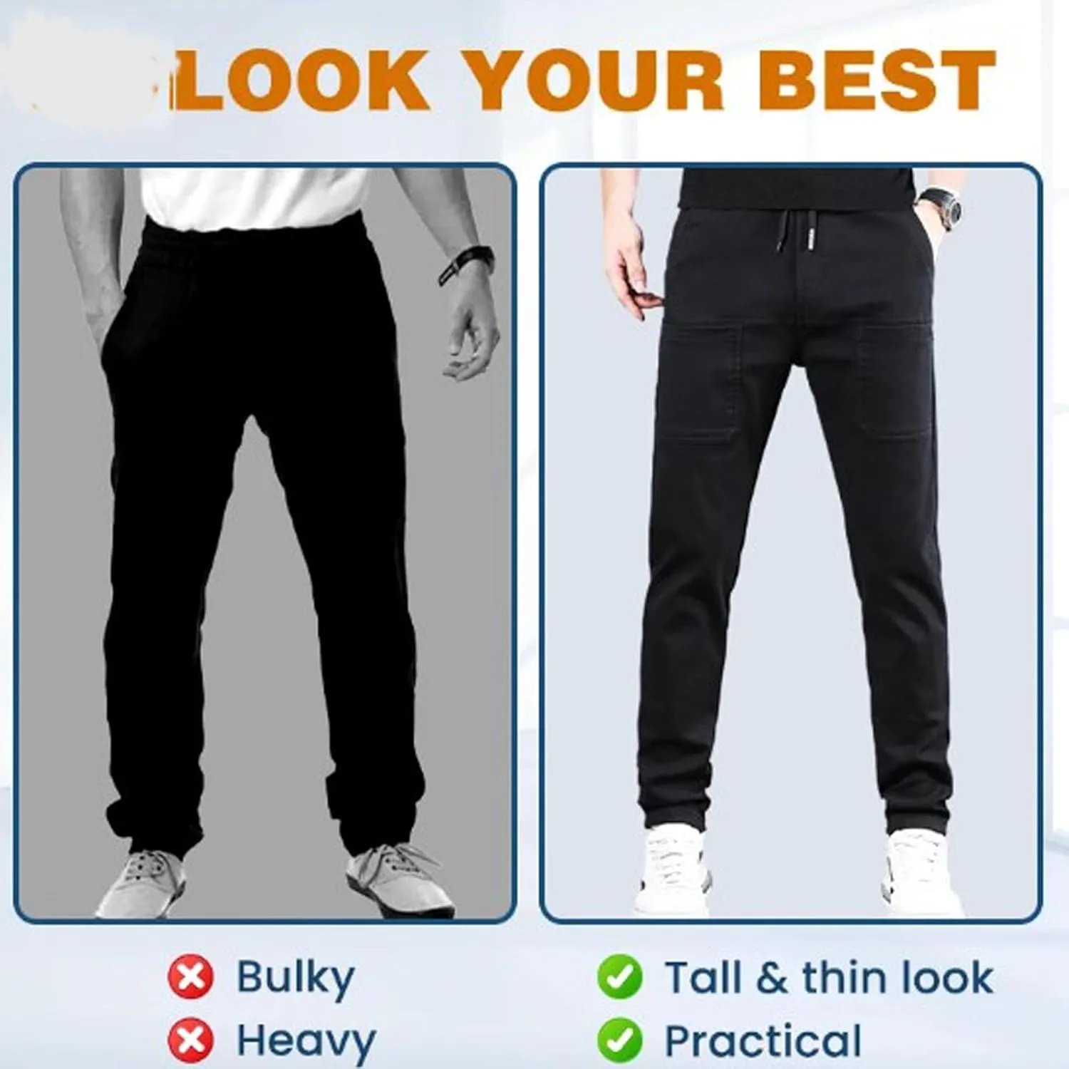 Manlira MultiPants - High Stretch Multi-Pocket Durable Cargo Pants, Mens Big and Tall Cargo Pants