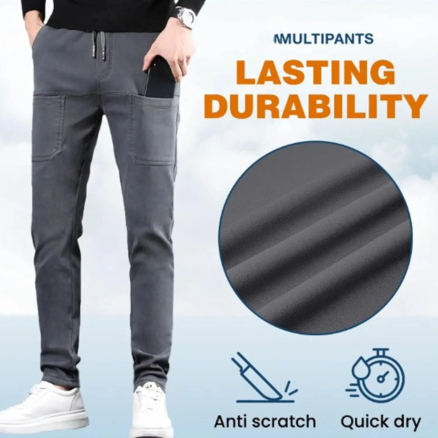 Manlira MultiPants - High Stretch Multi-Pocket Durable Cargo Pants, Mens Big and Tall Cargo Pants