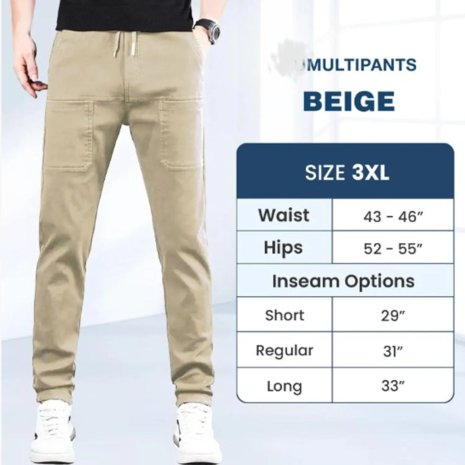 Manlira MultiPants - High Stretch Multi-Pocket Durable Cargo Pants, Mens Big and Tall Cargo Pants