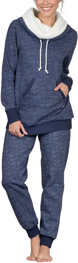 PajamaGram Womens Pajama Sets - Cozy Pajamas For Women, Shearling Rollneck