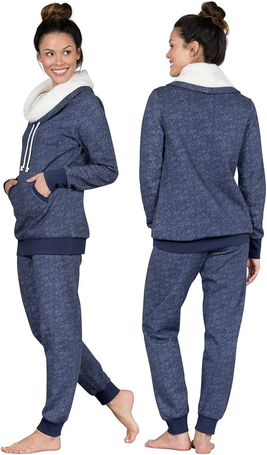 PajamaGram Womens Pajama Sets - Cozy Pajamas For Women, Shearling Rollneck