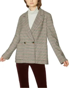 Sanctuary Womens Heritage Plaid Oversized Boyfriend Blazer Red M