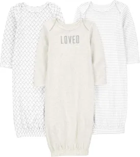 Simple Joys by Carter's Baby 3-Pack Neutral Cotton Sleeper Gown