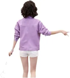 WINSUNNY Embroidered Letter Denim Jacket Flower Woman Cotton Outwear Turn Down Collar Button Female Girl School Jeans