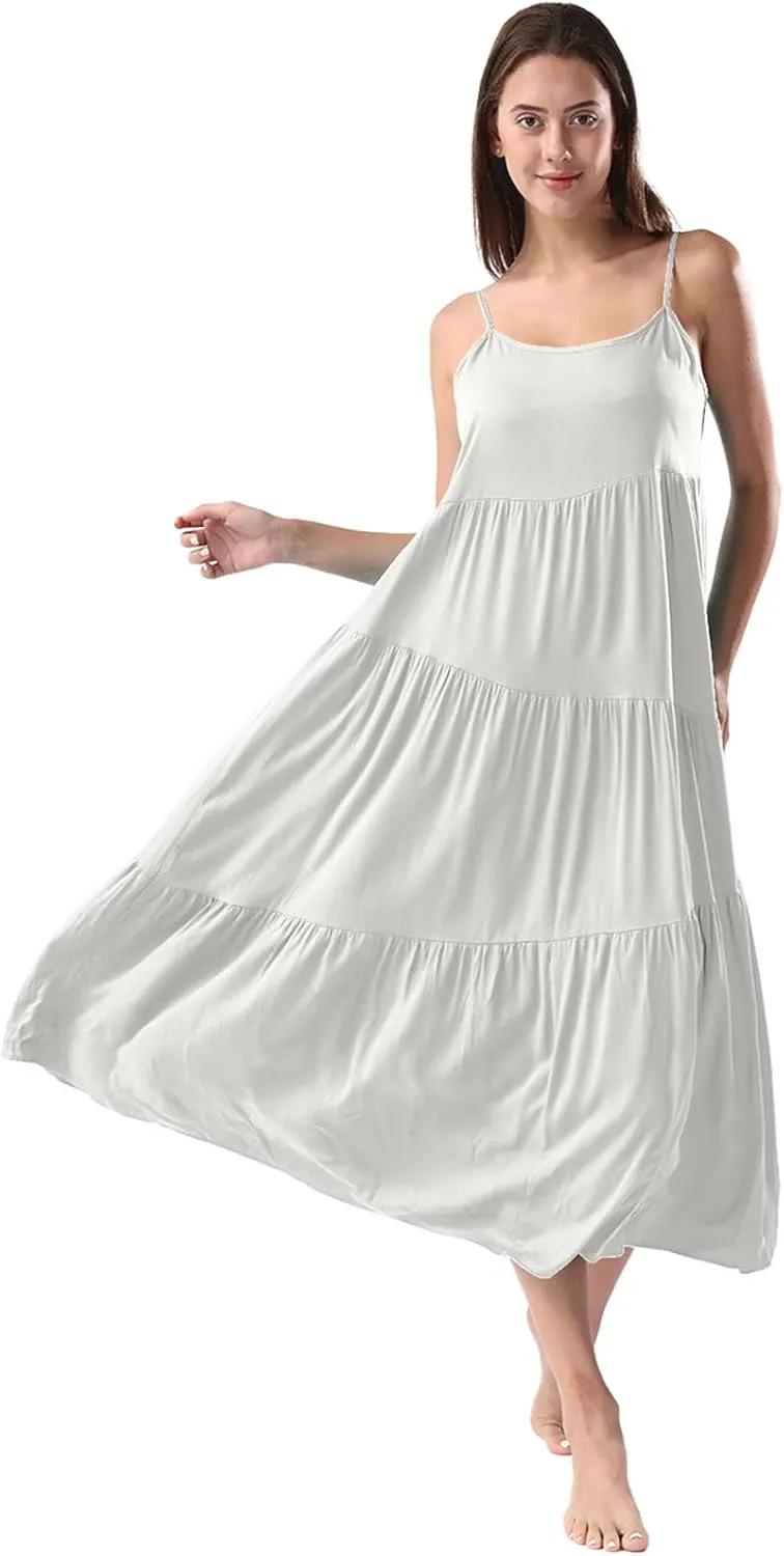 Women Summer Spaghetti Strap Sleeveless Casual Flowy Beach Vacation 2025 Maxi Dress