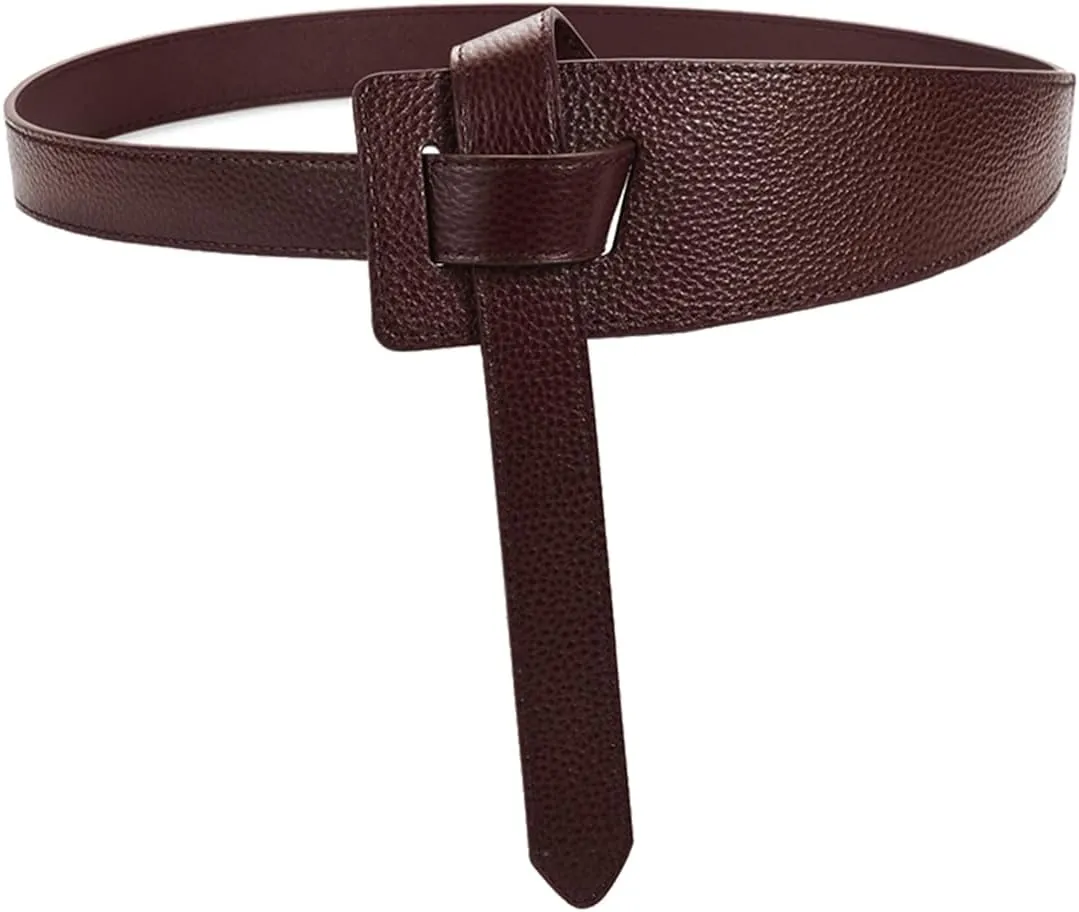 Women's Wide Belt for Long Outfits Genuine Leather Wrap Cinch Coffee and Brown Size:27-35.5 Inches