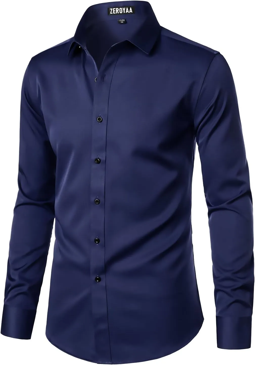ZEROYAA Men's Long Sleeve Dress Shirt Modern Slim Fit Wrinkle-Free Casual Business Button Up Shirts